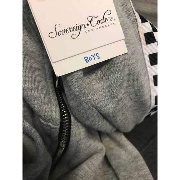 SOVEREIGN CODE Kids' King Check Hooded Jacket In Heather Gray 4 Hoodie - Picture 4 of 5